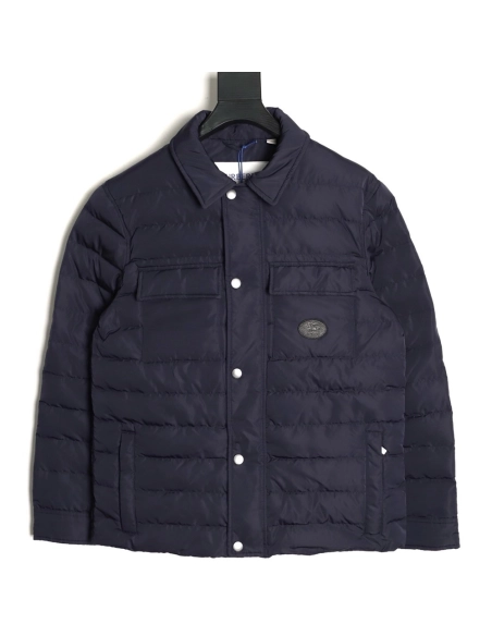 Burberry Leather Patch Pocket Collar Down Jacket,Burberry