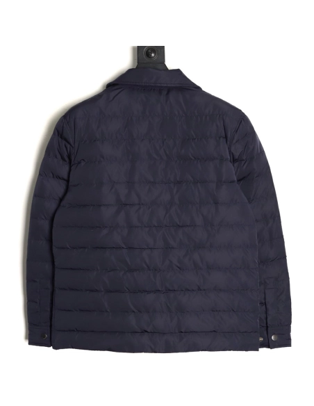 Burberry Leather Patch Pocket Collar Down Jacket,Burberry