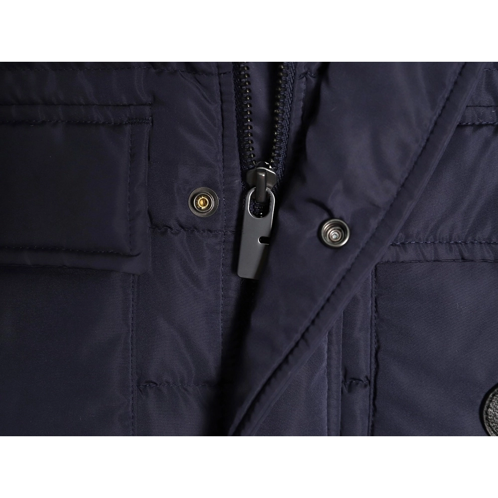 Burberry Leather Patch Pocket Collar Down Jacket,Burberry