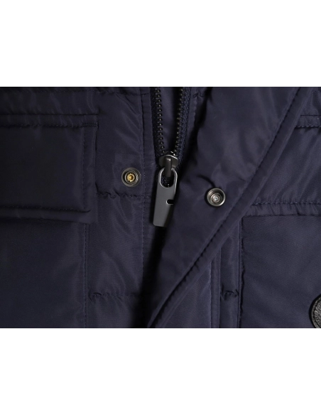 Burberry Leather Patch Pocket Collar Down Jacket,Burberry