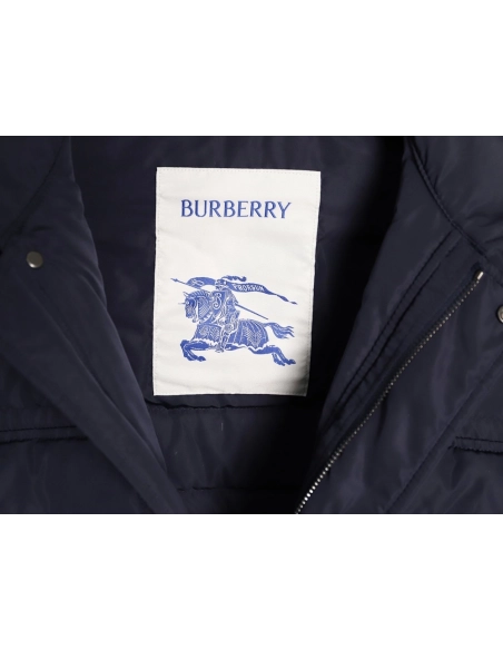 Burberry Leather Patch Pocket Collar Down Jacket,Burberry