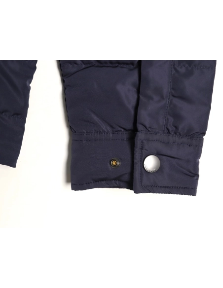 Burberry Leather Patch Pocket Collar Down Jacket,Burberry