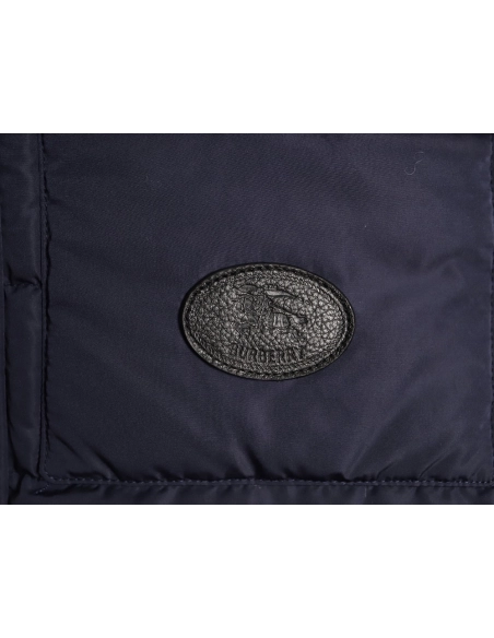 Burberry Leather Patch Pocket Collar Down Jacket,Burberry