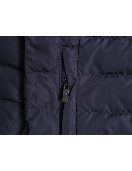 Burberry Leather Patch Pocket Collar Down Jacket,Burberry