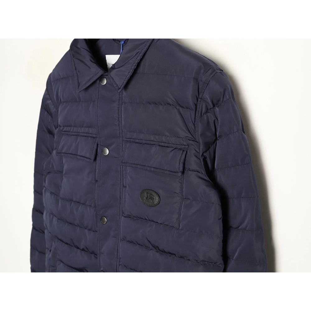 Burberry Leather Patch Pocket Collar Down Jacket,Burberry