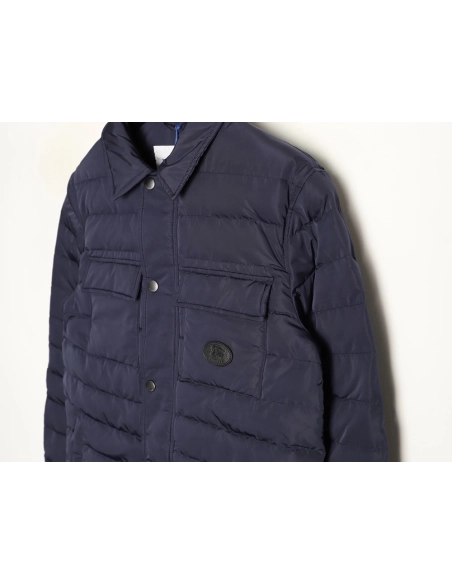 Burberry Leather Patch Pocket Collar Down Jacket,Burberry