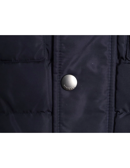 Burberry Leather Patch Pocket Collar Down Jacket,Burberry