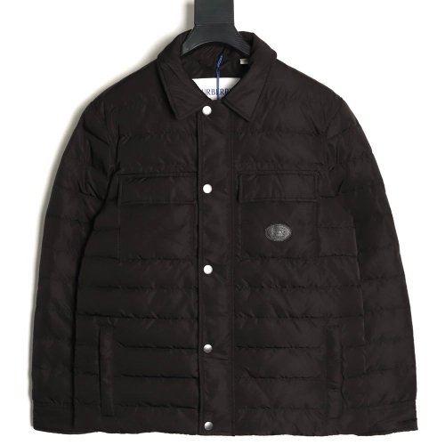 Burberry Leather Patch Pocket Collar Down Jacket TSK1,Burberry