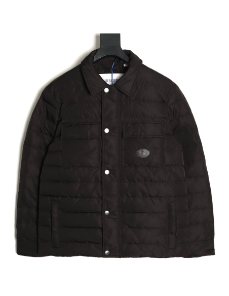 Burberry Leather Patch Pocket Collar Down Jacket TSK1,Burberry