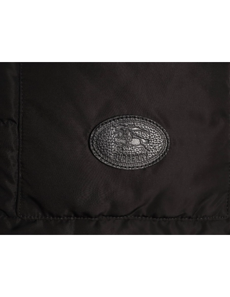 Burberry Leather Patch Pocket Collar Down Jacket TSK1,Burberry