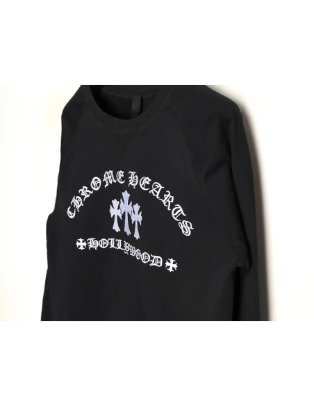 Chrome Hearts Cross Embroidered Crew Neck Sweatshirt,Chrome Hearts
