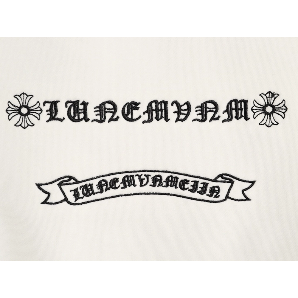 Chrome Hearts Leather Label Cross Crew Neck Sweatshirt,Chrome Hearts