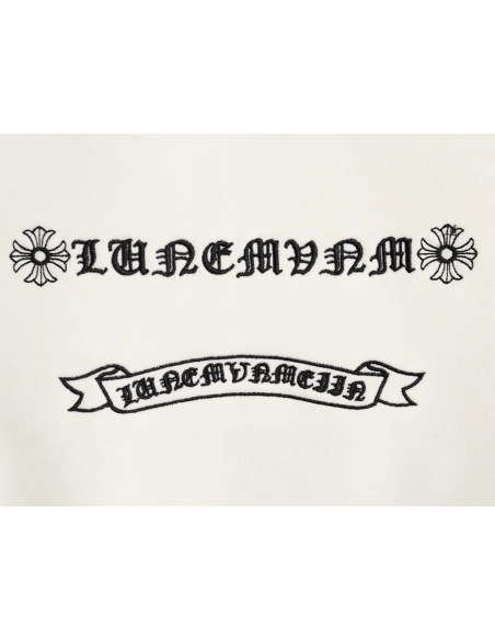 Chrome Hearts Leather Label Cross Crew Neck Sweatshirt,Chrome Hearts