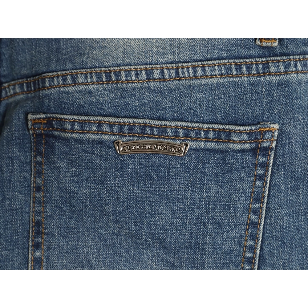 Chrome Heart Classic Cross-Patterned Jeans,Chrome Hearts