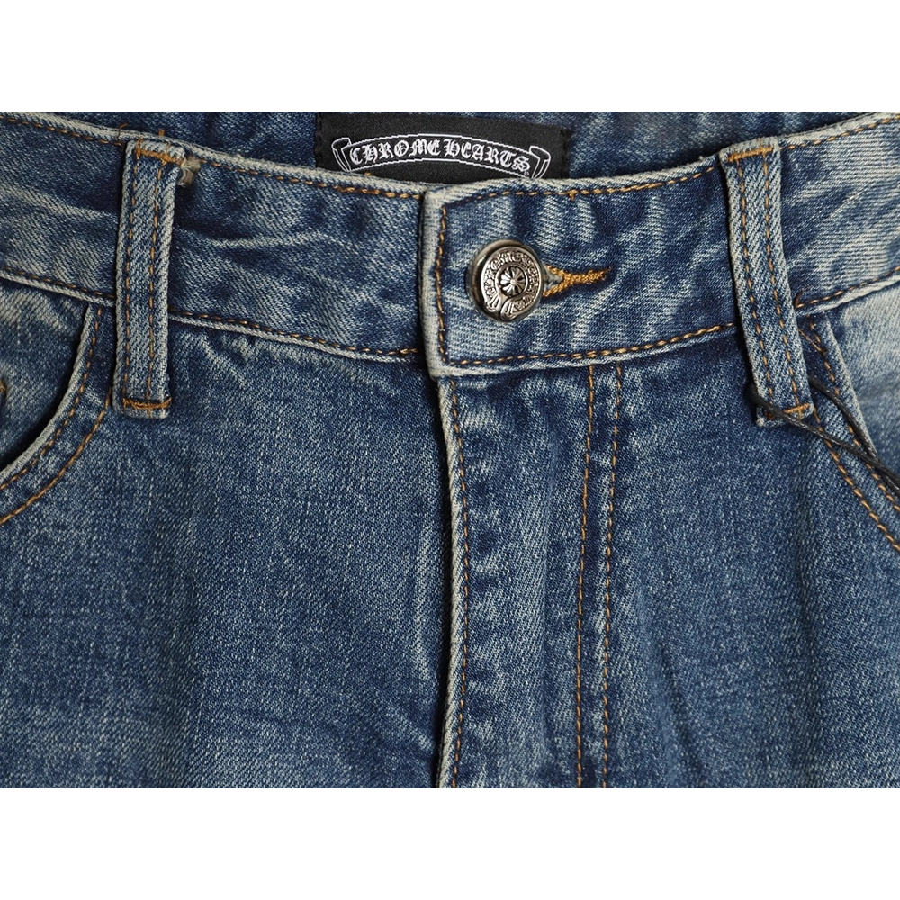 Chrome Heart Classic Cross-Patterned Jeans,Chrome Hearts