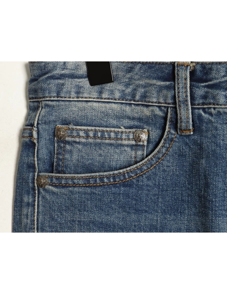 Chrome Heart Classic Cross-Patterned Jeans,Chrome Hearts