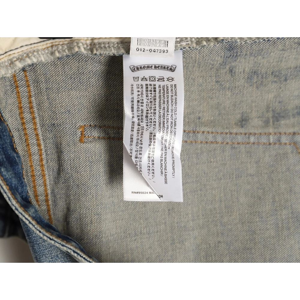 Chrome Heart Classic Cross-Patterned Jeans,Chrome Hearts