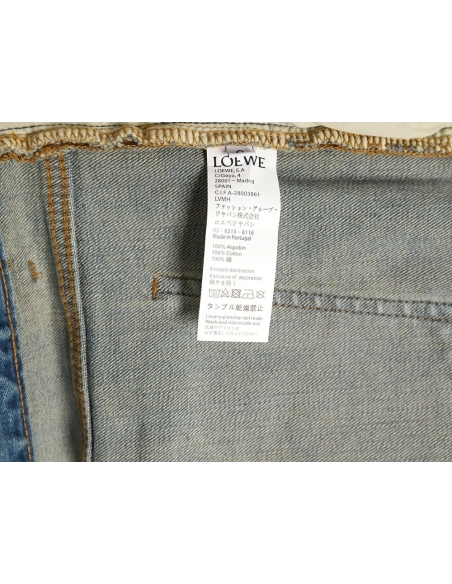Loewe glitch-style embroidered logo jeans,Loewe