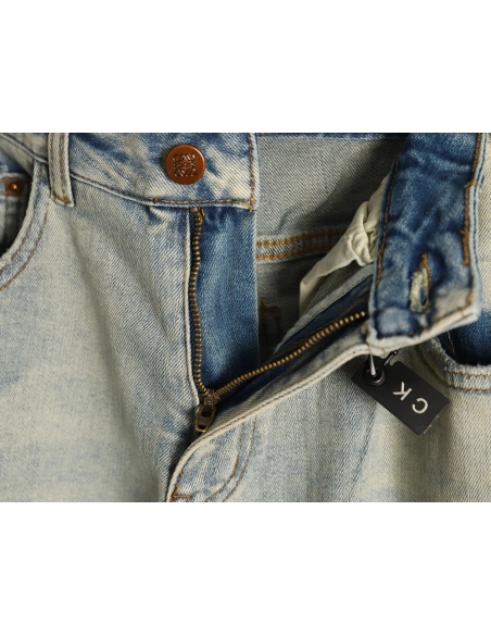 Loewe glitch-style embroidered logo jeans,Loewe