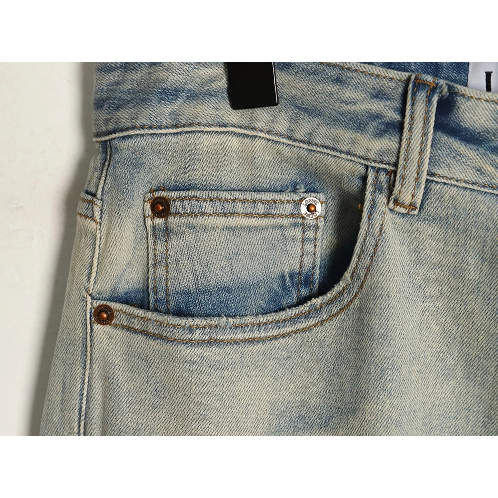 Loewe glitch-style embroidered logo jeans,Loewe