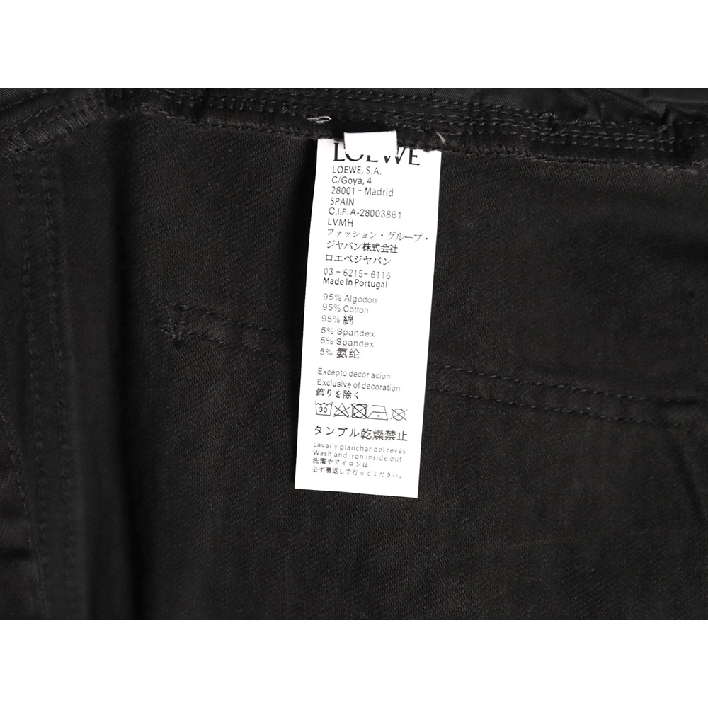 Loewe jeans with flame embroidered logo on the back,Loewe