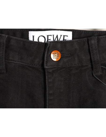 Loewe jeans with flame embroidered logo on the back,Loewe