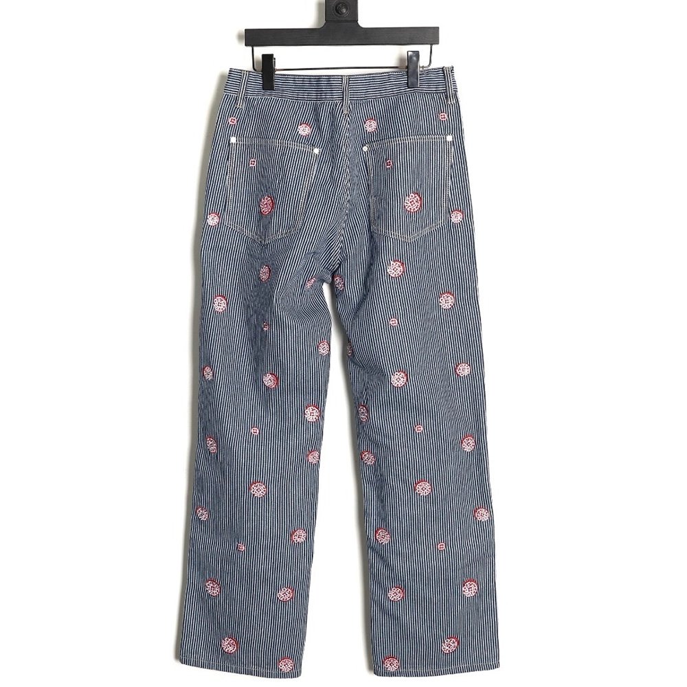 Louis Vuitton Cherry Blossom Embroidered Striped Jeans Suit,Louis Vuitton