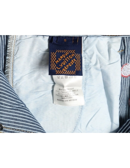 Louis Vuitton Cherry Blossom Embroidered Striped Jeans Suit,Louis Vuitton