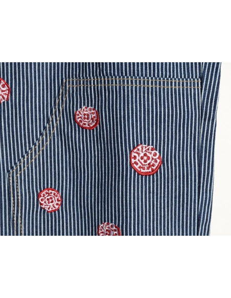 Louis Vuitton Cherry Blossom Embroidered Striped Jeans Suit,Louis Vuitton