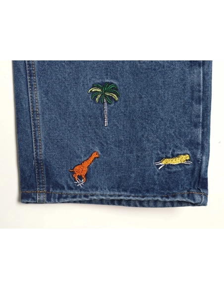 Louis Vuitton animal embroidered jeans suit,Louis Vuitton