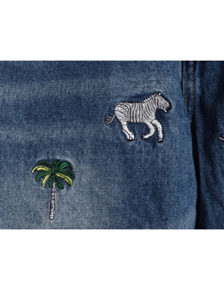Louis Vuitton animal embroidered jeans suit,Louis Vuitton