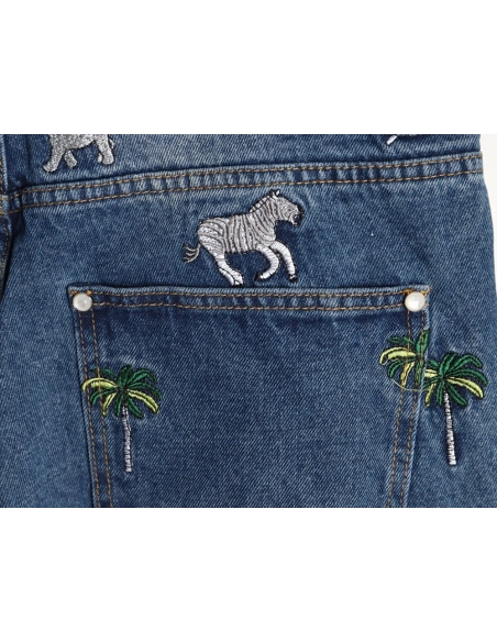 Louis Vuitton animal embroidered jeans suit,Louis Vuitton
