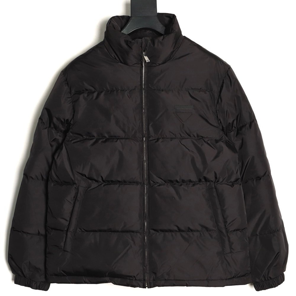 Prada triangular label stand-up collar down jacket,Prada
