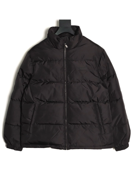 Prada triangular label stand-up collar down jacket,Prada