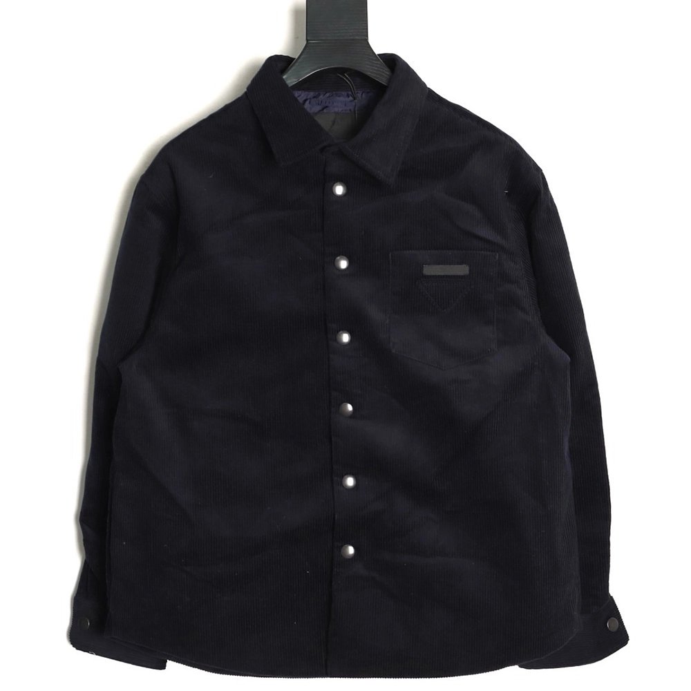 Prada Corduroy Jacket with Pocket Triangle Label,Prada