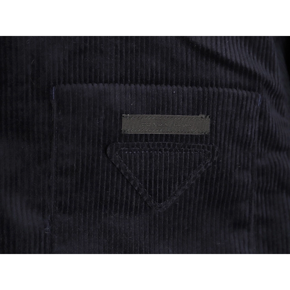 Prada Corduroy Jacket with Pocket Triangle Label,Prada