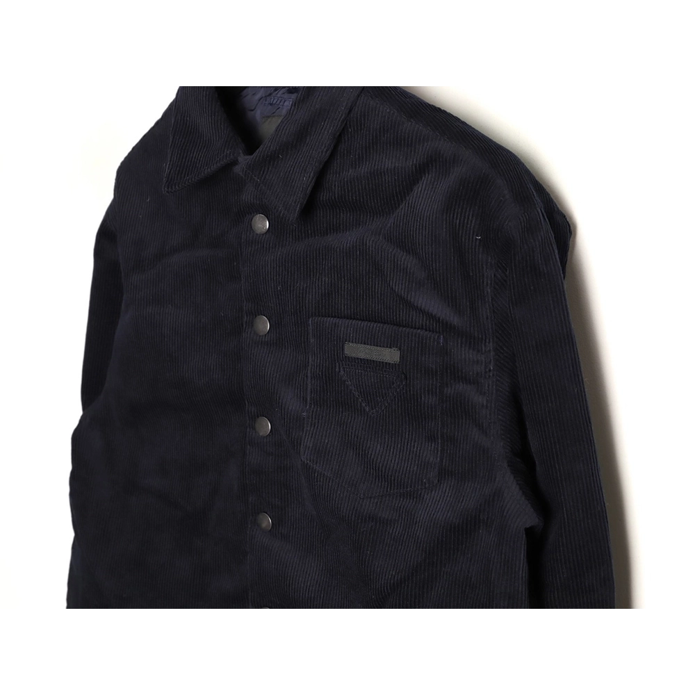 Prada Corduroy Jacket with Pocket Triangle Label,Prada