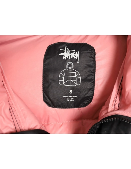 Stussy solid color zip-up hooded down jacket,Stussy