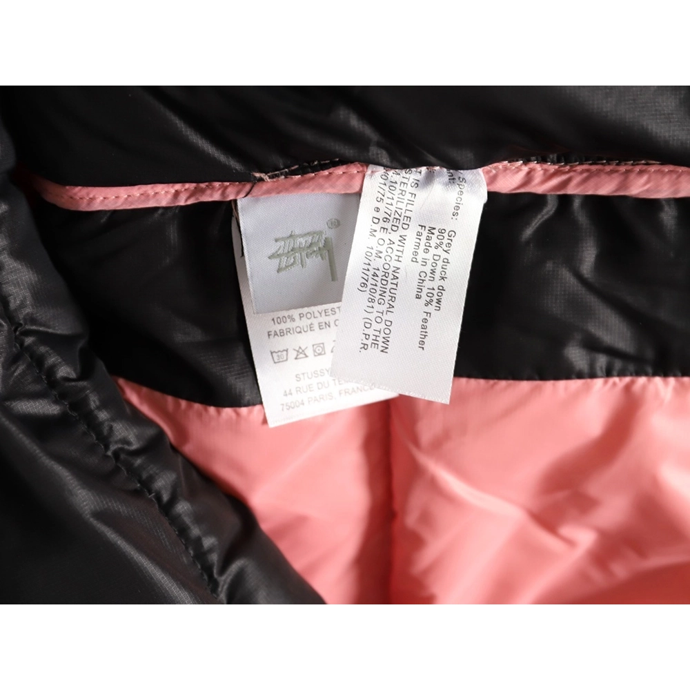 Stussy solid color zip-up hooded down jacket,Stussy