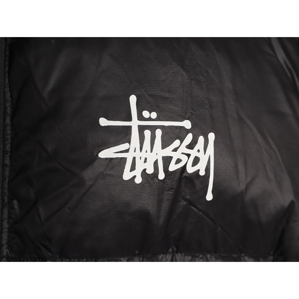 Stussy solid color zip-up hooded down jacket,Stussy