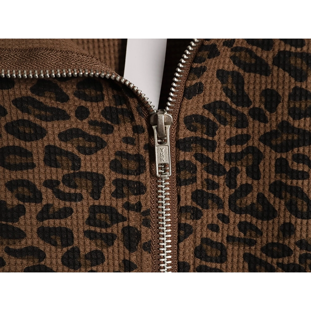 Supreme Leopard Print Waffle Hooded Jacket,Supreme
