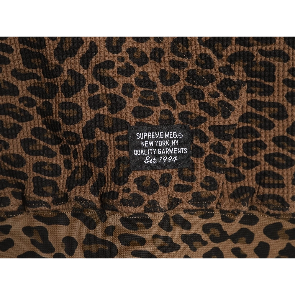 Supreme Leopard Print Waffle Hooded Jacket,Supreme