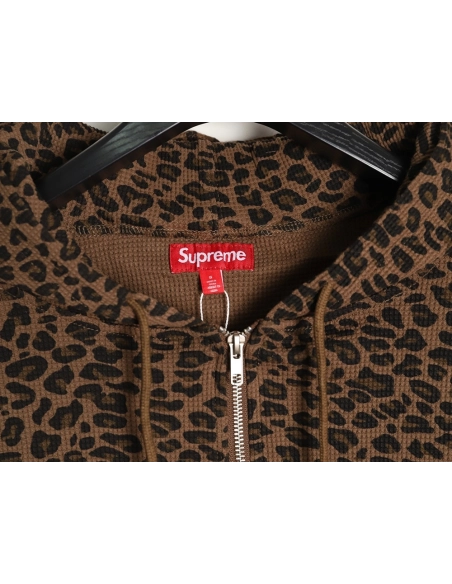 Supreme Leopard Print Waffle Hooded Jacket,Supreme