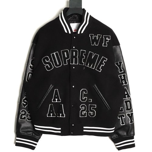 Supreme chenille appliqu¨¦ pattern captains sleeve baseball jersey,Supreme