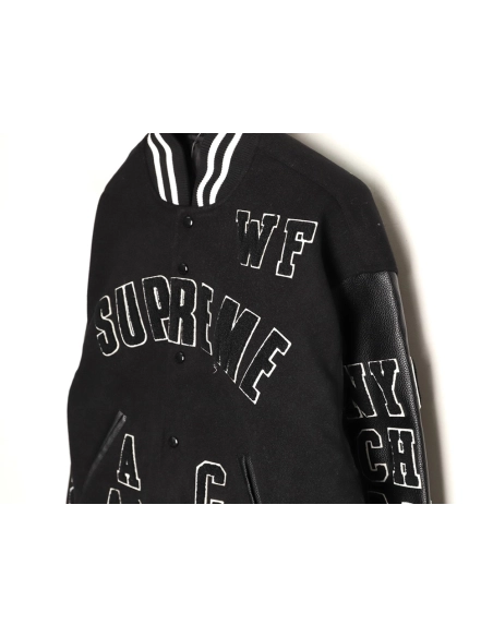 Supreme chenille appliqu¨¦ pattern captains sleeve baseball jersey,Supreme