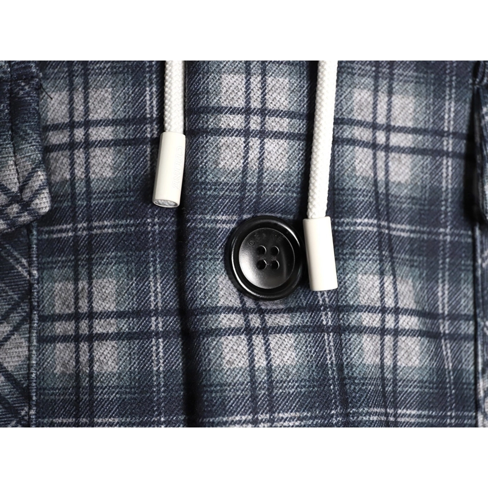 Celine plaid cashmere hooded cotton coat,Celine