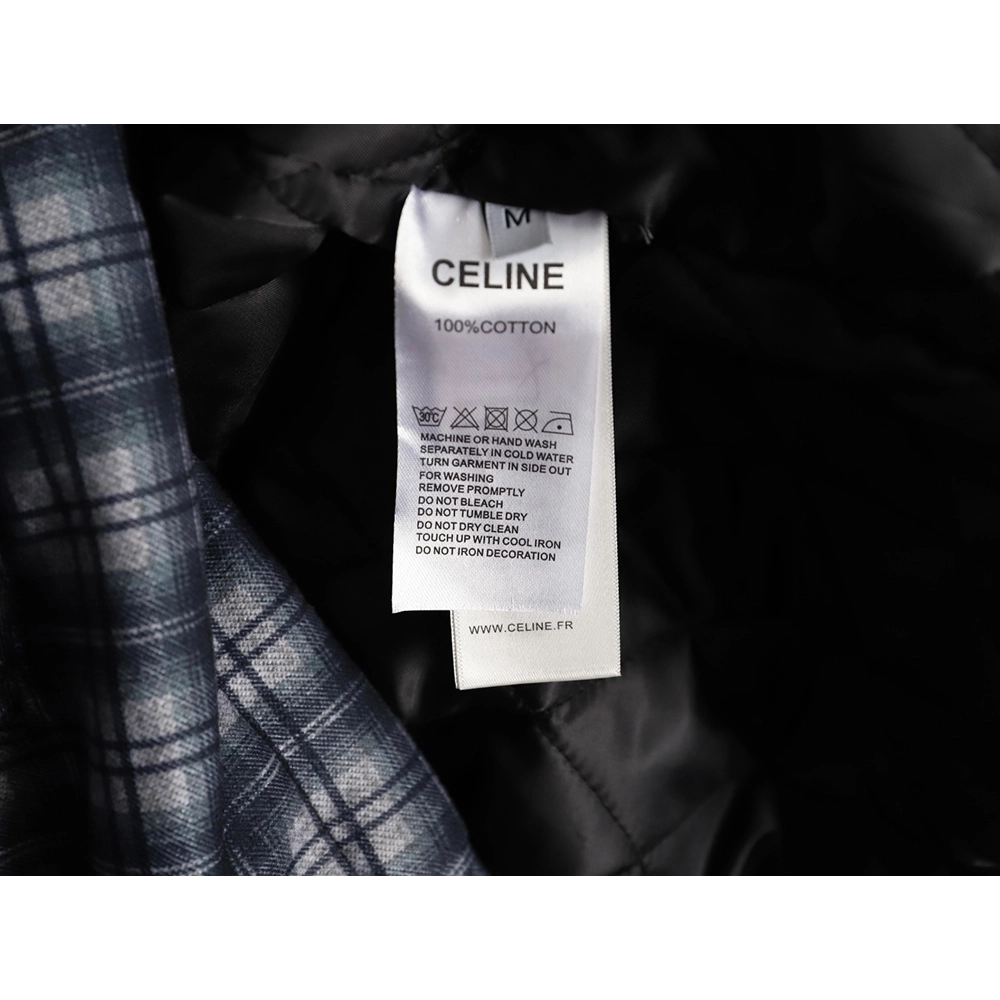 Celine plaid cashmere hooded cotton coat,Celine