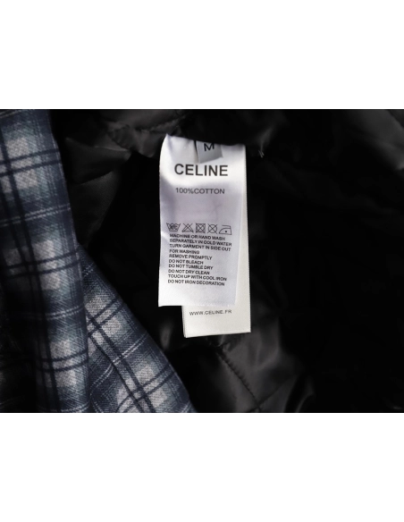 Celine plaid cashmere hooded cotton coat,Celine