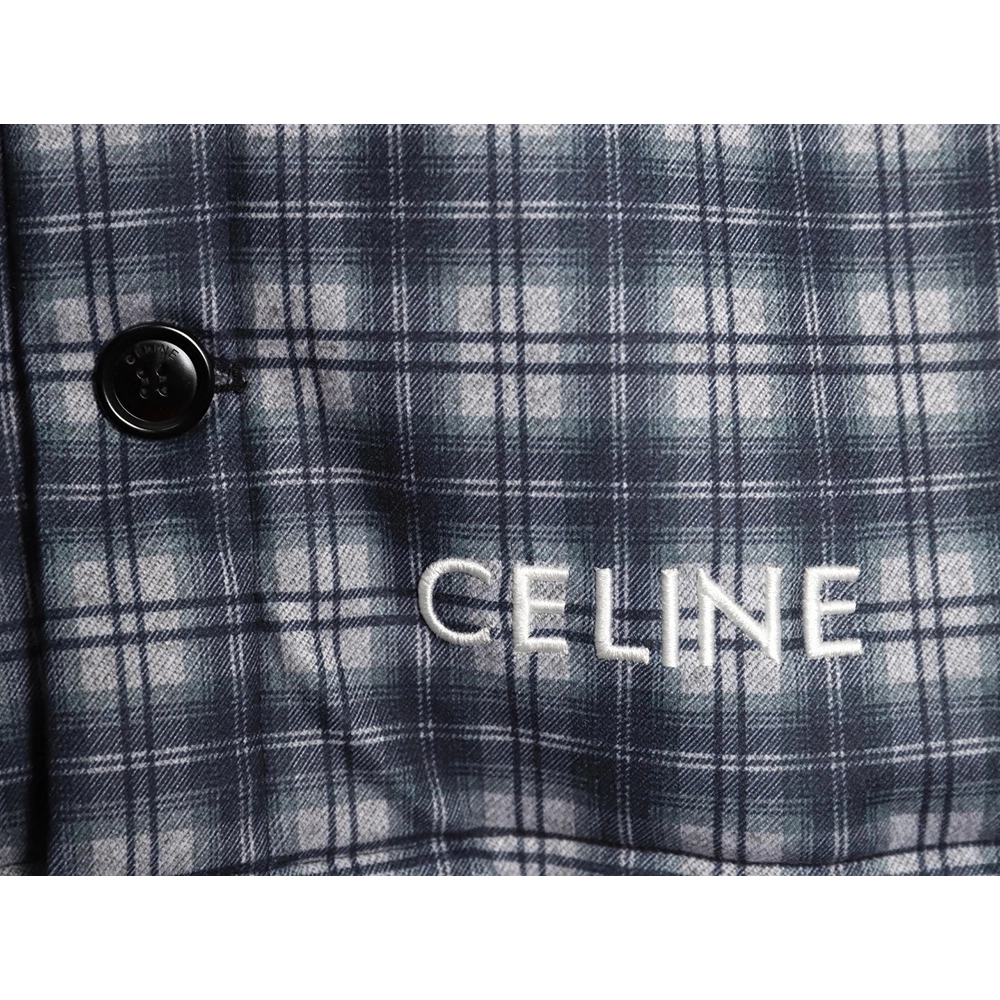 Celine plaid cashmere hooded cotton coat,Celine