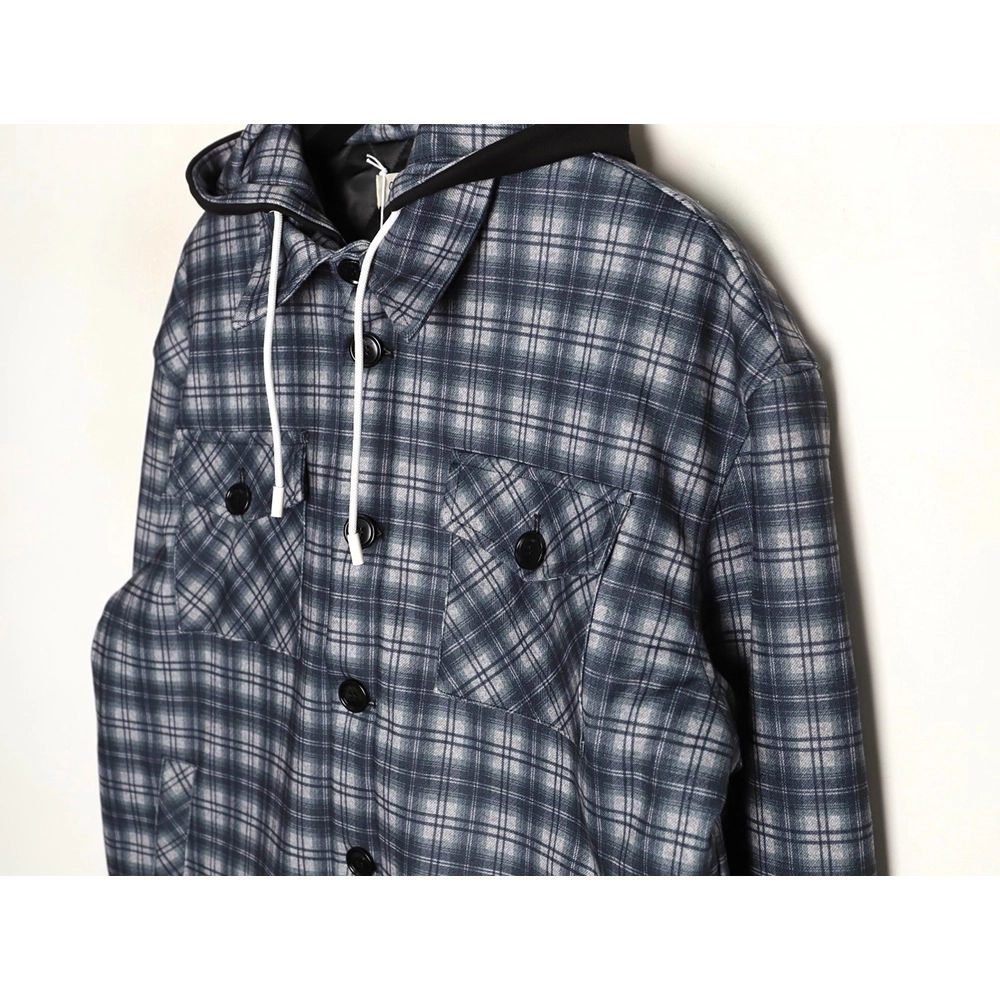 Celine plaid cashmere hooded cotton coat,Celine